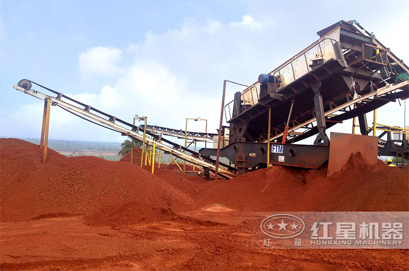 移動式廢舊紅磚粉碎機現場